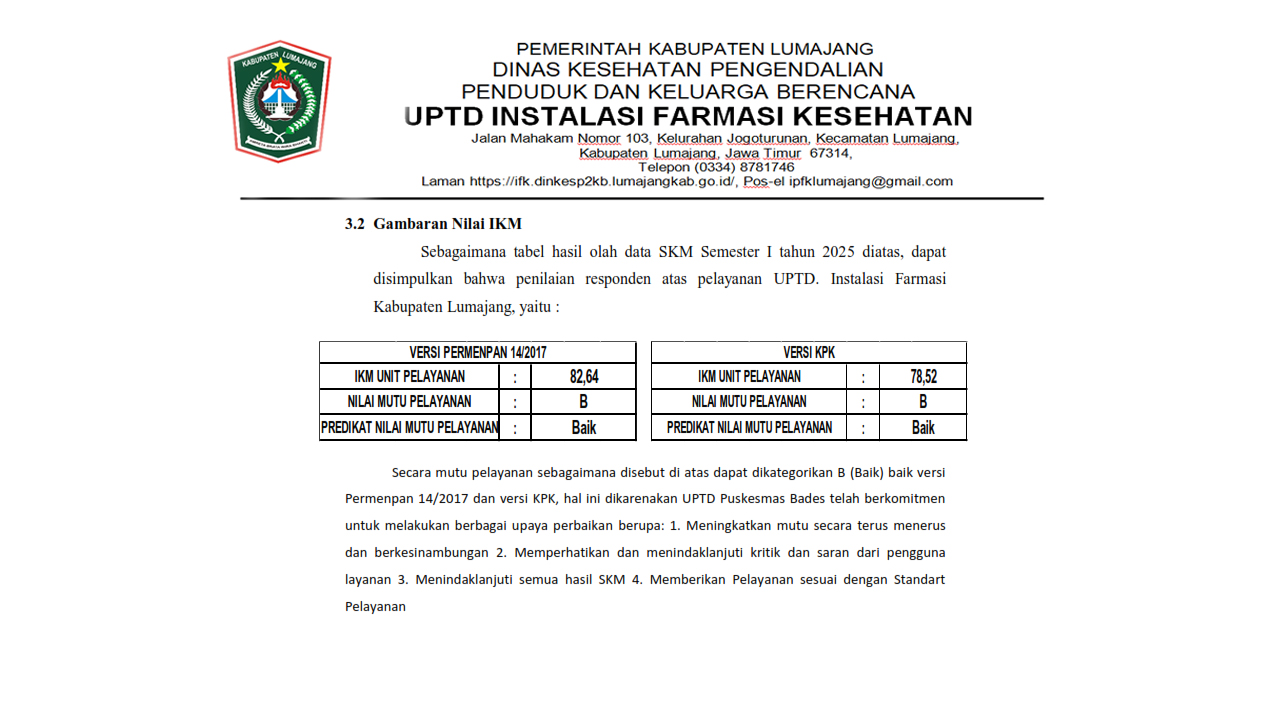 NILAI IKM UPTD IFK JULI 2025
